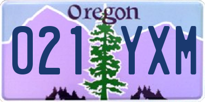 OR license plate 021YXM