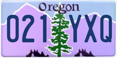 OR license plate 021YXQ