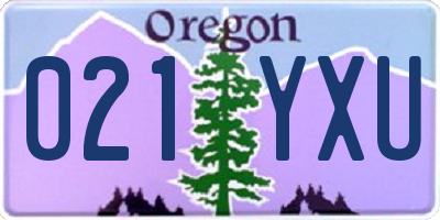 OR license plate 021YXU