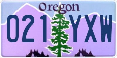 OR license plate 021YXW