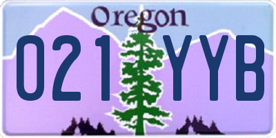 OR license plate 021YYB