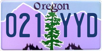 OR license plate 021YYD