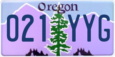 OR license plate 021YYG