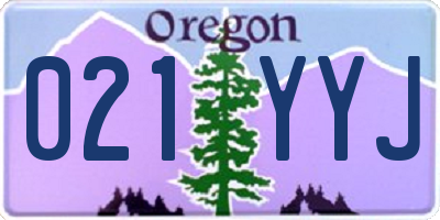 OR license plate 021YYJ