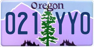OR license plate 021YYO
