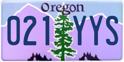 OR license plate 021YYS