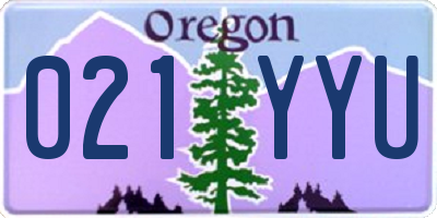 OR license plate 021YYU