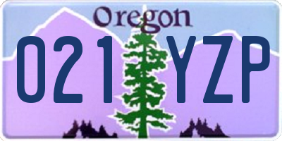 OR license plate 021YZP
