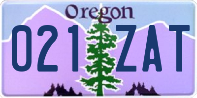 OR license plate 021ZAT