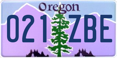 OR license plate 021ZBE