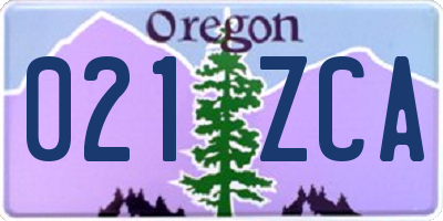 OR license plate 021ZCA