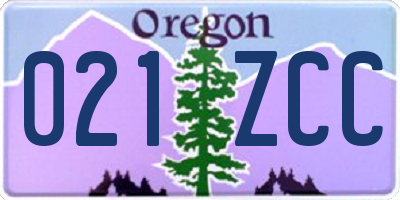 OR license plate 021ZCC
