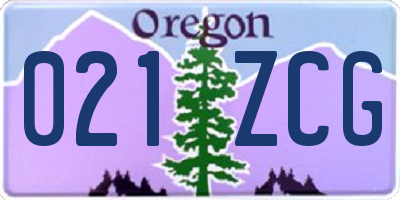 OR license plate 021ZCG