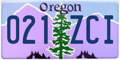 OR license plate 021ZCI