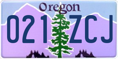 OR license plate 021ZCJ