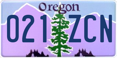 OR license plate 021ZCN