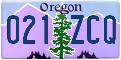 OR license plate 021ZCQ