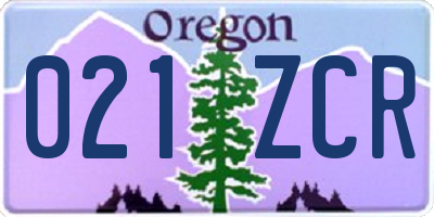 OR license plate 021ZCR