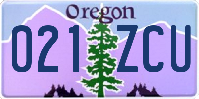OR license plate 021ZCU