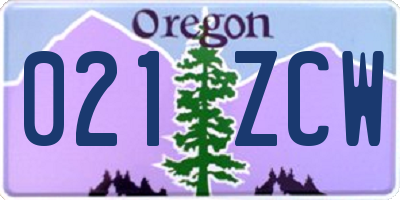 OR license plate 021ZCW