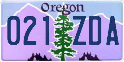 OR license plate 021ZDA