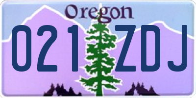 OR license plate 021ZDJ