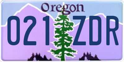 OR license plate 021ZDR