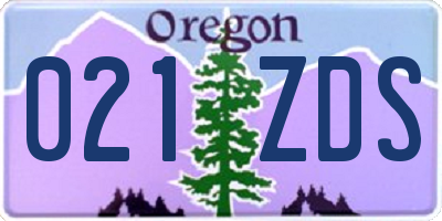 OR license plate 021ZDS