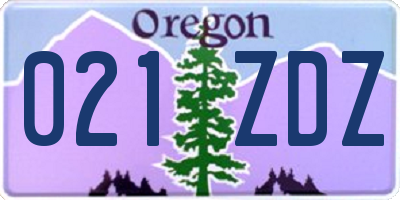 OR license plate 021ZDZ