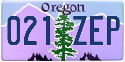 OR license plate 021ZEP