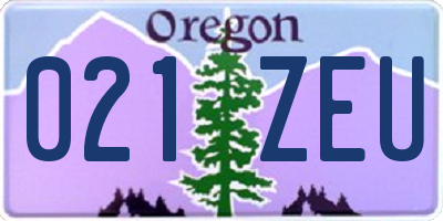 OR license plate 021ZEU