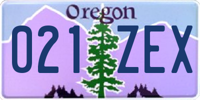 OR license plate 021ZEX