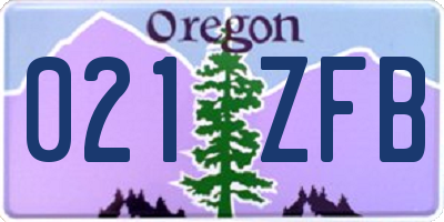 OR license plate 021ZFB