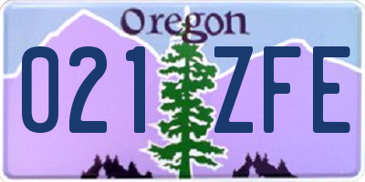 OR license plate 021ZFE