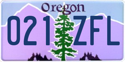OR license plate 021ZFL