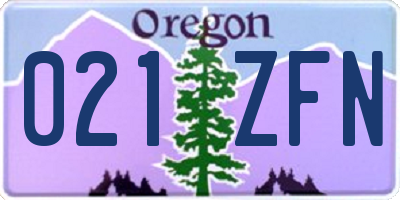 OR license plate 021ZFN