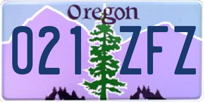 OR license plate 021ZFZ