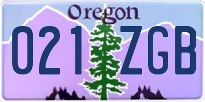OR license plate 021ZGB