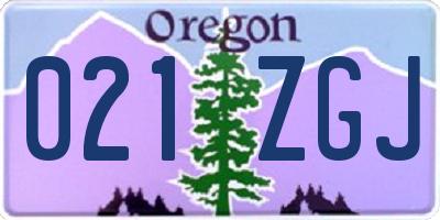 OR license plate 021ZGJ