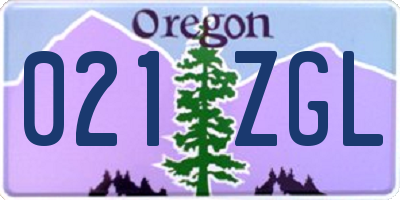 OR license plate 021ZGL