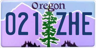 OR license plate 021ZHE