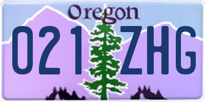 OR license plate 021ZHG