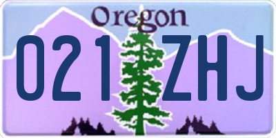 OR license plate 021ZHJ
