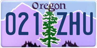 OR license plate 021ZHU
