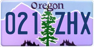OR license plate 021ZHX