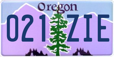 OR license plate 021ZIE