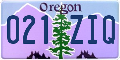OR license plate 021ZIQ
