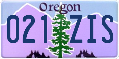 OR license plate 021ZIS