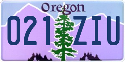 OR license plate 021ZIU