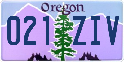 OR license plate 021ZIV